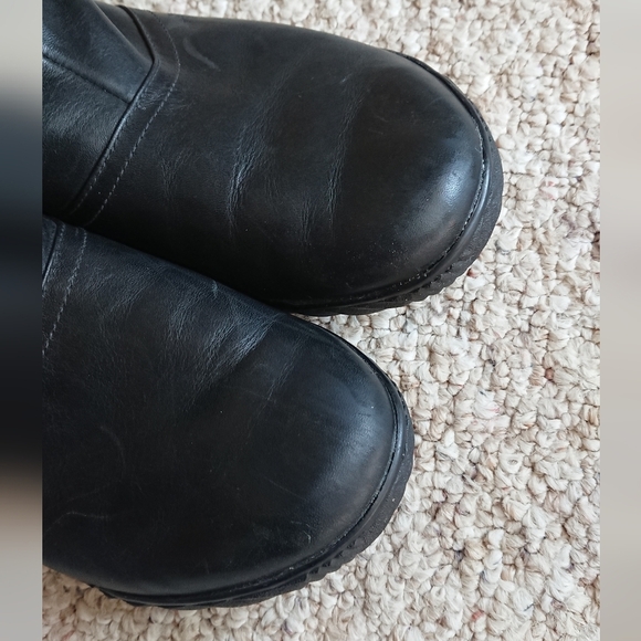 Sorel Black Leather Quilted Winter Calf High Boots Size 8 - Picture 7 of 16